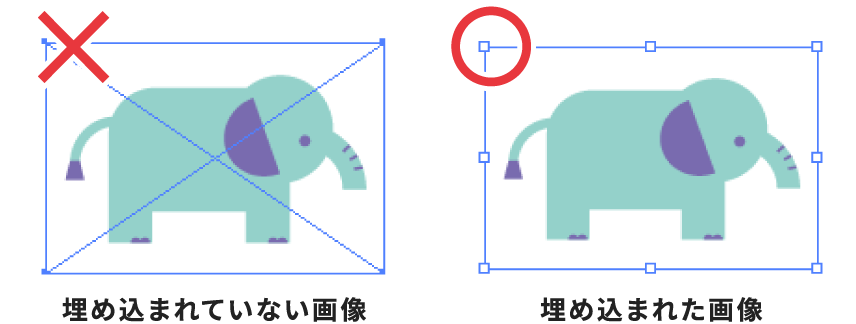 Illustratorでリンク画像の埋め込みを確認
